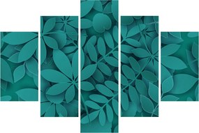 Obraz - Tyrkysové listy (150x105 cm)