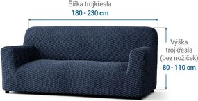 Bielastické poťahy MOSAICO modré trojkreslo (š. 170 - 220 cm)