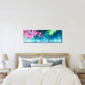 Obraz - Orchidea (s hodinami) (90x30 cm)
