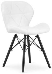 PreHouse Ekokožená stolička LAGO - biele / čierne nohy