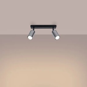 Sollux SL.1367 - Bodové svietidlo WINX 2xGU10/10W/230V čierna/chróm