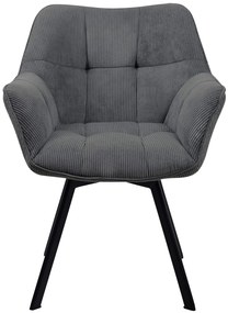 Jedálenská stolička Jordi Cord - tmavo šedá