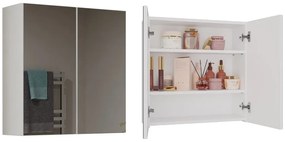 Závesná kúpeľňová skrinka POLA 60 cm so zrkadlom biela