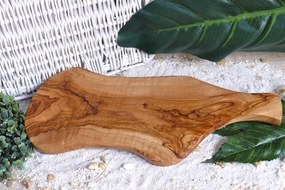 Servírovacia doska s rukoväťou 40-44 cm olivové drevo - skladom SB