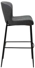 GLAM ČALÚNENÁ BAROVÁ STOLIČKA pebble grey/black