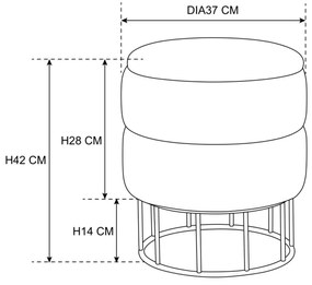 Taburet ELZA samet černý