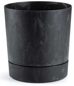 PLASTOVÝ KVETINÁČ AZALEA 17,5X18,5 CM IMITÁCIA BETÓNU ČIERNA