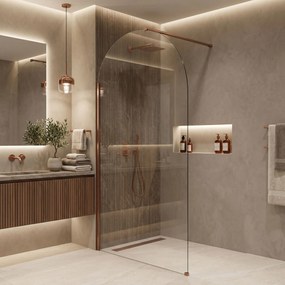 Rea Heaven, sprchová zástena Walk-in, 120 cm, medená matná, REA-K6689