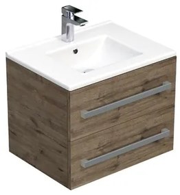 Kúpeľňová skrinka s umývadlom SAT Cube Way 60x53x46 cm dub Wellington mat CUBE46602DWMOD, 1 ks