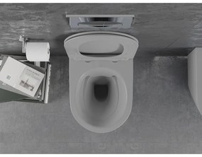 Mexen Lena WC misa Rimless s WC doskou slim, duroplast, svetlo-šedá matná, 30224061