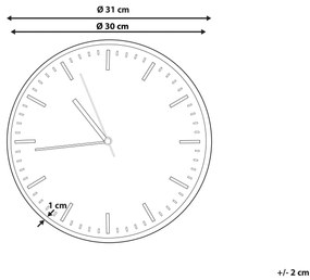 Nástenné hodiny ø 31 cm sivé GORDOLA Beliani
