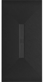 Mexen Toro, SMC obdĺžniková sprchová vanička 160 x 70 cm, čierna, čierna krytka, 43707016-B