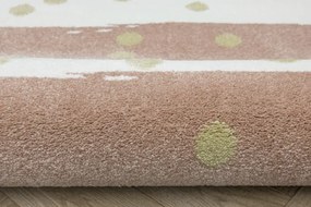 Koberec LIMA M044A krémový / ružový / zlatý polkruh