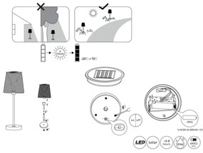 Globo 36629 - LED Solárne svietidlo SOLAR LED/0,06W/3V IP44