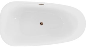 Mexen Giada, voľne stojaca vaňa 170 x 90 cm, biela lesklá, ružové zlato, 52741709000-60