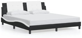 Rám postele s LED svetlom čierno-biely 180x200 cm umelá koža 3214209