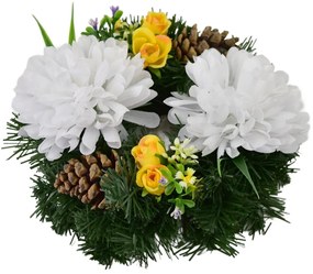 Veniec na Sviatok všetkých svätých Bielechryzantémy, 20 cm