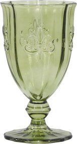 Zelený pohár na víno Saint-Émilion s dekorom – Ø 9*16 cm / 350ml