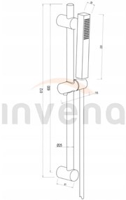 Invena Glamour Trend, sprchová sada so stĺpom a 1-funkčnou ručnou sprchovou hlavicou, zlatá lesklá, INV-AU-05-Z09-S