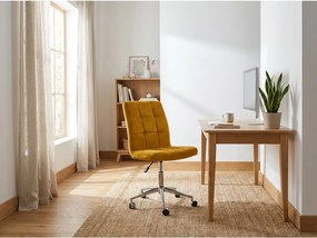 AKCIA Žlté kancelárske kreslo Q-020 VELVET II. akosť