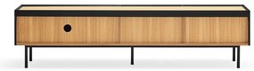 Čierny/v prírodnej farbe TV stolík v dekore duba 180x45 cm Arista – Teulat