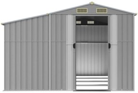 Záhradná kôlňa sivá 277x365,5x179 cm pozinkovaná oceľ