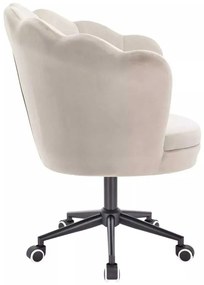 LuxuryForm DESIGN Kreslo FREY VELUR na čiernej podstave s kolieskami - latte