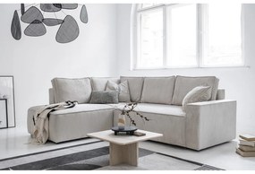 Biela menčestrová rozkladacia rohová pohovka (ľavý roh) Brave Dave – Miuform