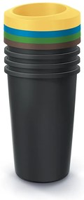 Set košov na triedený odpad, okrúhle, 4 x 45 l, farebná