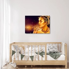 Sklenený obraz - Zlatý makeup (70x50 cm)