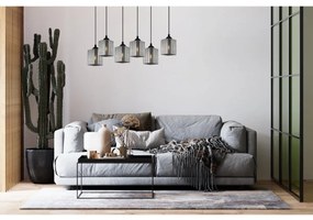 Závesné svietidlo Riffle Square, 6x grafitové sklenené tienidlo, b