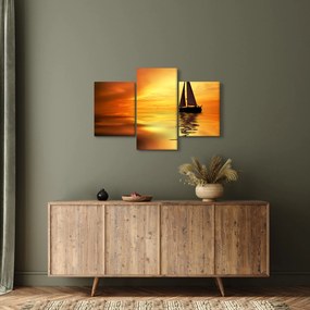 Obraz - Plachetnica pri západe slnka (90x60 cm)