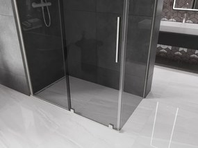Mexen Velar, sprchový kút s posuvnými dverami 160 x 90 cm, 8mm šedé sklo, brúsená oceľ, 871-160-090-41-97