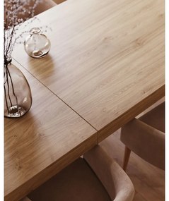 Rozkladací jedálenský stôl s prídavnou doskou v dekore duba 100x200 cm Briva – Kave Home