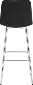 Barová stolička NADO zamatová, čierna / strieborná