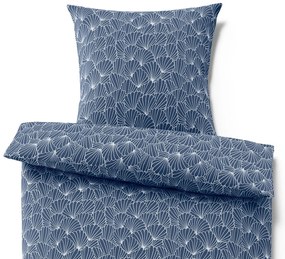 Posteľná bielizeň z mikrovlákna, mušle, modrá, štandardná veľkosť