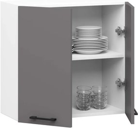 Horná kuchynská skrinka OLIWIA W60 H580 biela / grafitová / sivá