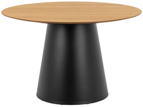 BOSCO Prírodný dub / čierna noha – OKRÚHLY STÔL 120 cm DO KUCHYNE, JEDÁLNE AJ OBÝVAČKY, DYHA