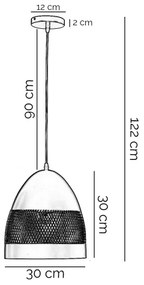 ONLI - Luster na lanku POLLY 1xE27/22W/230V čierna