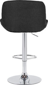 Barová stolička Solon - látka, chróm rám - čierna