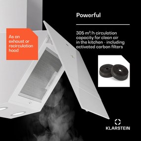 Klarstein Laurel 60, Digestor, 60 cm, odsávaný vzduch: 247 m³/h, LED dotyk