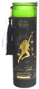 Arome Organická svieca Jasmine&Oud 300 g vo farebnom vysokom pohári so strapcom