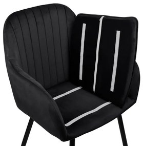 Jedálenská stolička SEVILLA zamatová, čierna