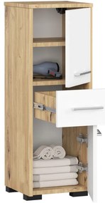 Kúpeľňová skrinka FIN 30 2D 1SZ dub artisan / biela