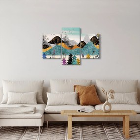 Grafický obraz s jeleňmi (90x60 cm)