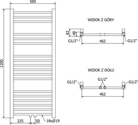Mexen Yodo vykurovacie teleso 1200 x 500 mm, 389 W, biela, W113-1200-500-00-20