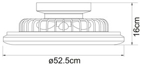 Globo 03628B - LED Stmievateľné stropné svietidlo s ventilátorom LED/30W/230V + DO