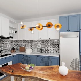 Luster na lanku TOKEN 6xE27/15W/230V oranžová