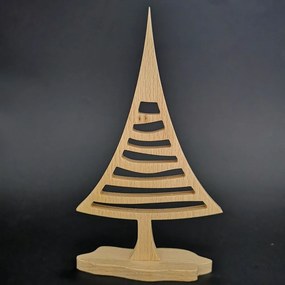 AMADEA Drevený 3D strom ihličnan, masívne drevo, výška 22 cm