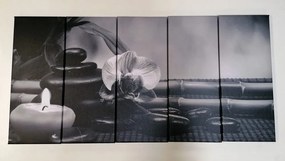 5-dielny obraz Feng Shui zátišie v čiernobielom prevedení Varianta: 100x50
